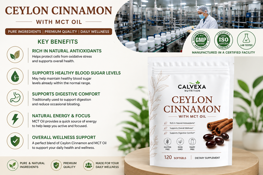 CALVEXA Ceylon Cinnamon with MCT Oil – 120 Softgels