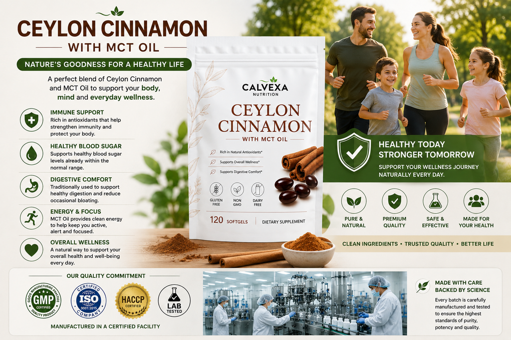 CALVEXA Ceylon Cinnamon with MCT Oil – 120 Softgels
