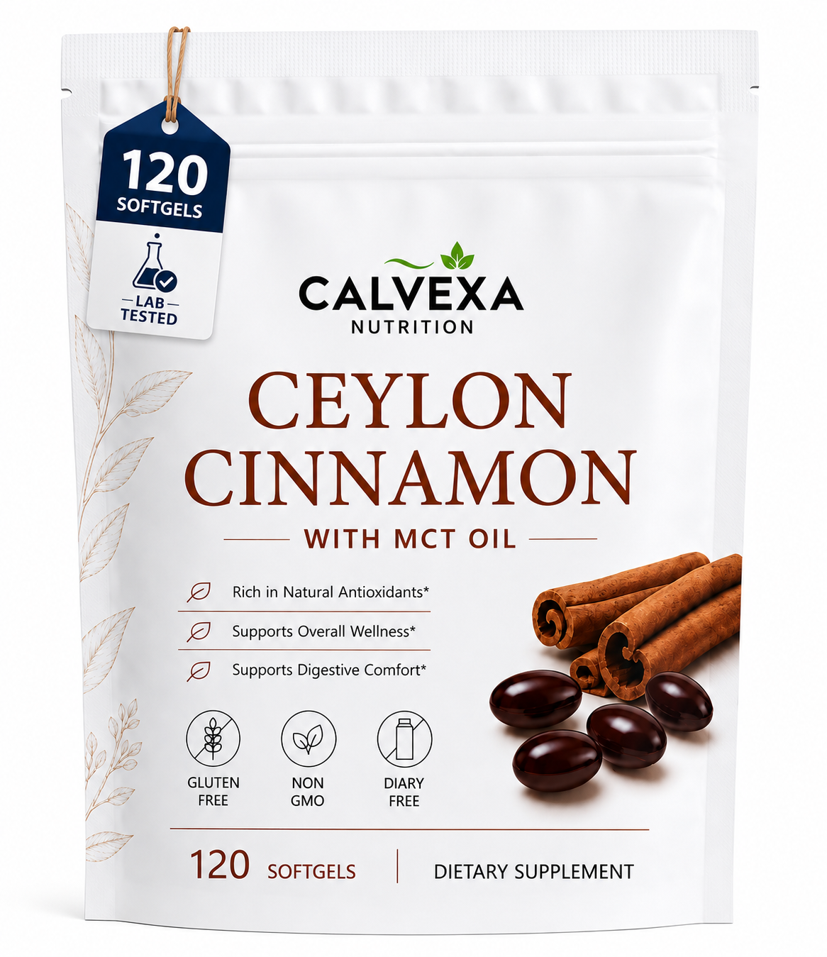 CALVEXA Ceylon Cinnamon with MCT Oil – 120 Softgels