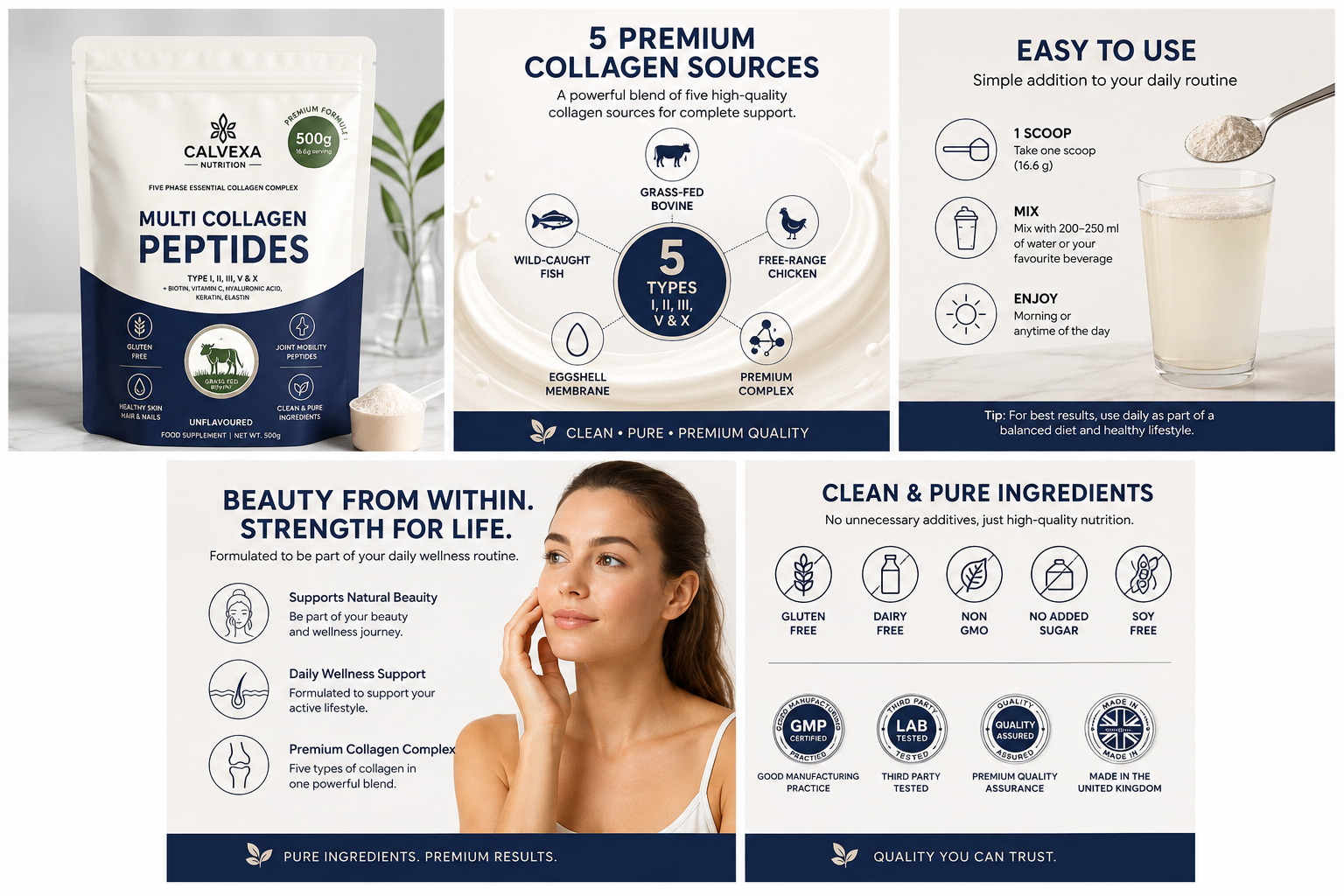 Multi Collagen Peptides Powder 500g