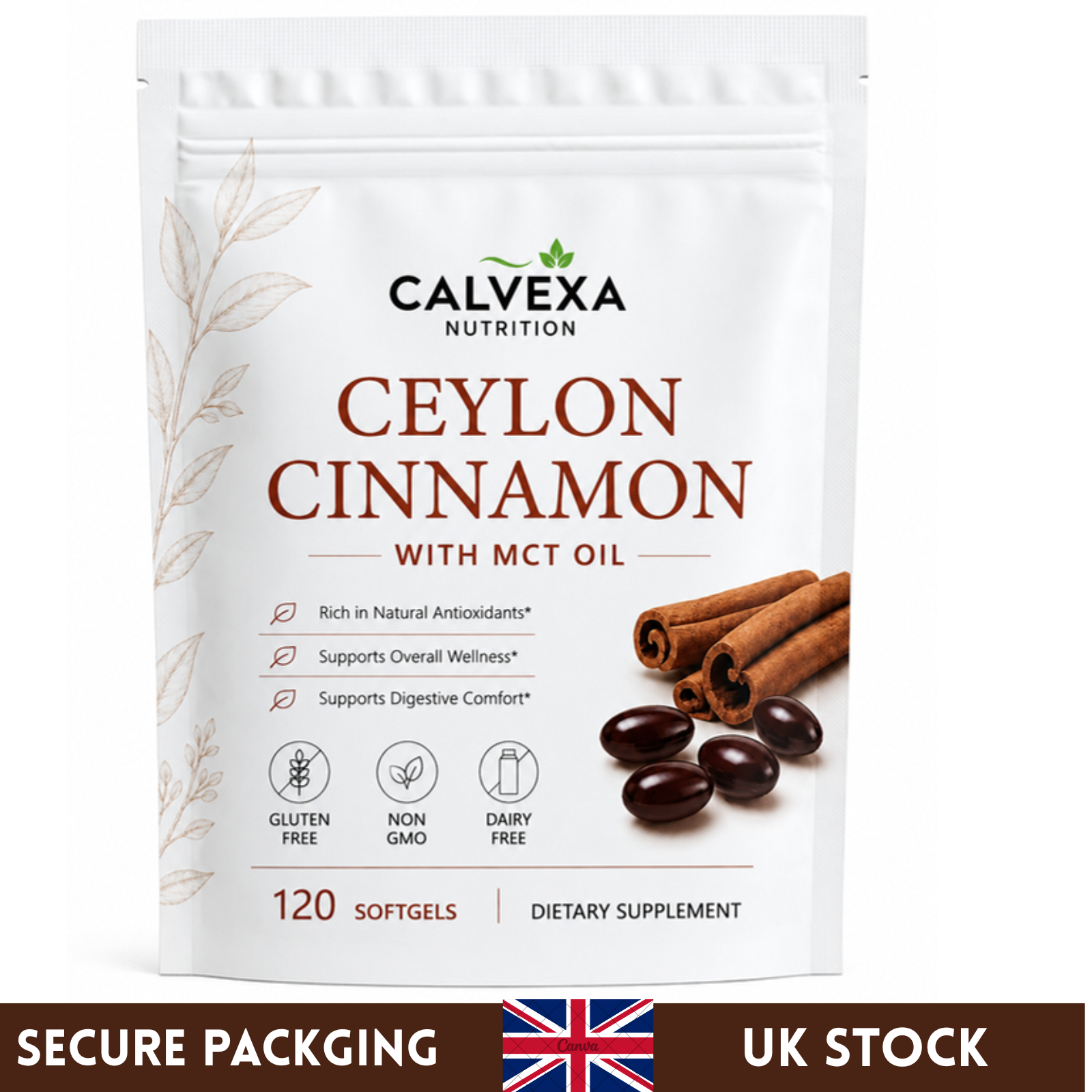 CALVEXA Ceylon Cinnamon with MCT Oil – 120 Softgels